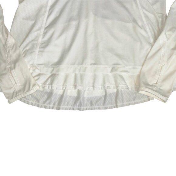 Lululemon Run Pace Setter Pullover Hoodie White Long Sleeve Thumbholes Size 4 - Picture 7 of 12